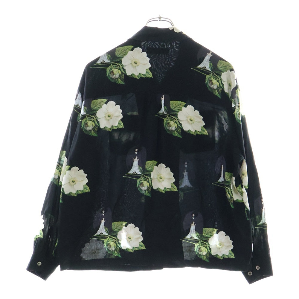 UNDERCOVER(アンダーカバー) 20SS フローラル総柄 長袖 レーヨン シャツ ブラック UCY1403-3