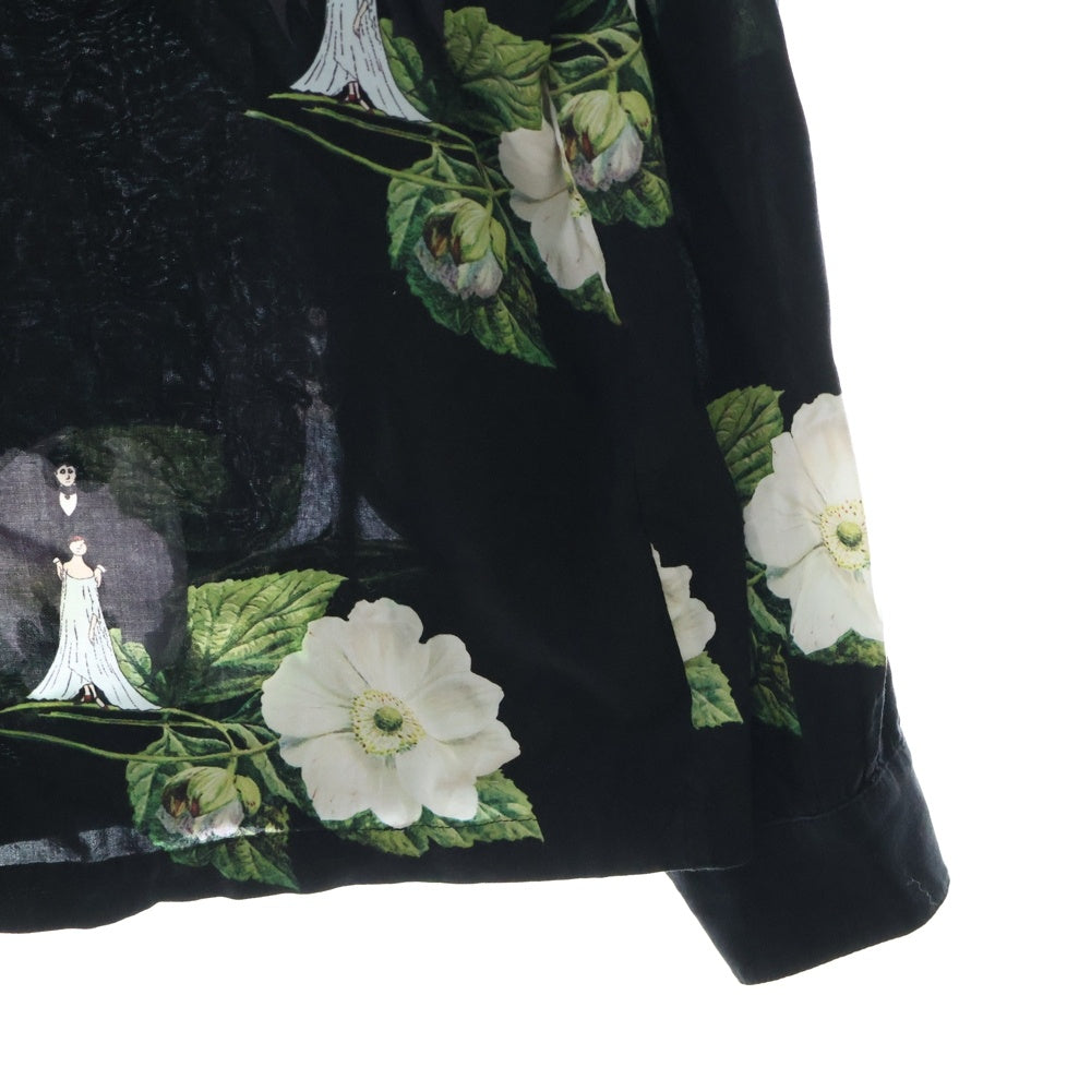 UNDERCOVER(アンダーカバー) 20SS フローラル総柄 長袖 レーヨン シャツ ブラック UCY1403-3