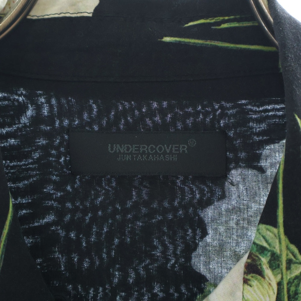 UNDERCOVER(アンダーカバー) 20SS フローラル総柄 長袖 レーヨン シャツ ブラック UCY1403-3