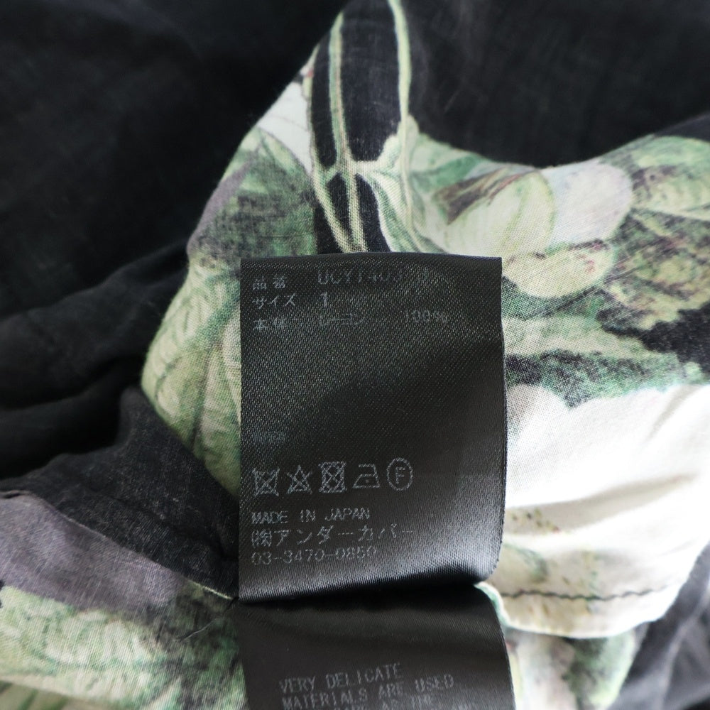 UNDERCOVER(アンダーカバー) 20SS フローラル総柄 長袖 レーヨン シャツ ブラック UCY1403-3