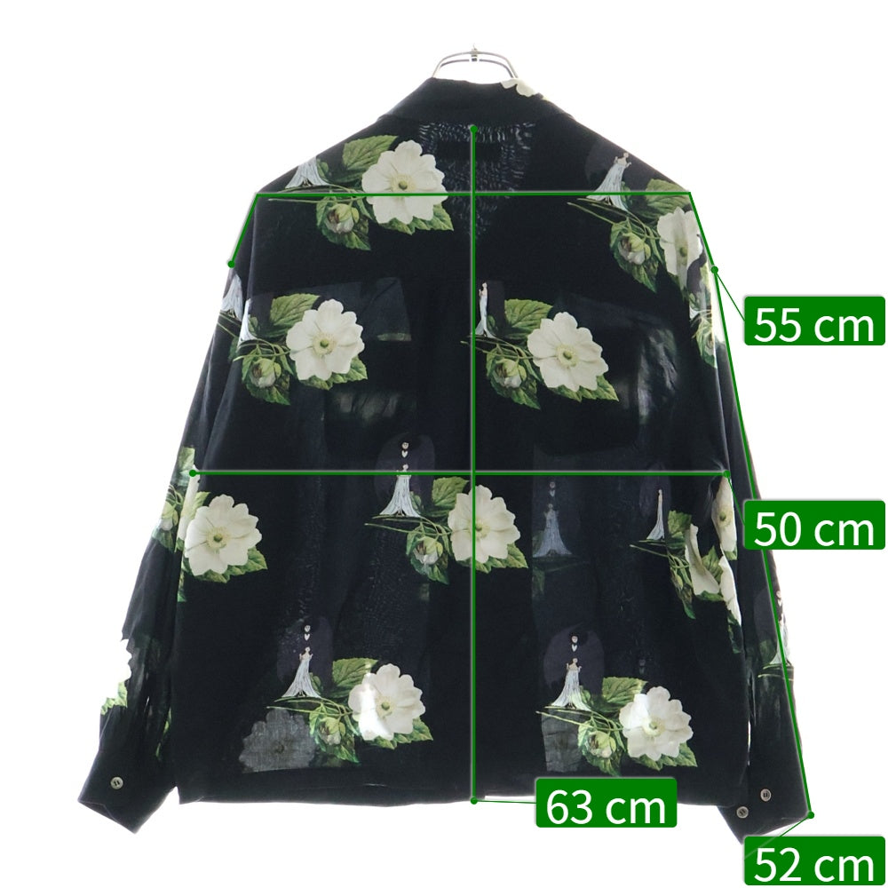 UNDERCOVER(アンダーカバー) 20SS フローラル総柄 長袖 レーヨン シャツ ブラック UCY1403-3