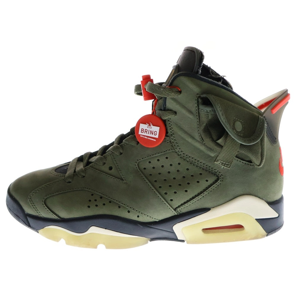 NIKE(ナイキ) ×TRAVIS SCOTT AIR JORDAN 6 RETRO SP トラヴィススコット エアジョーダン ハイカットスニーカーカーキ US8/26cm CN1084-200