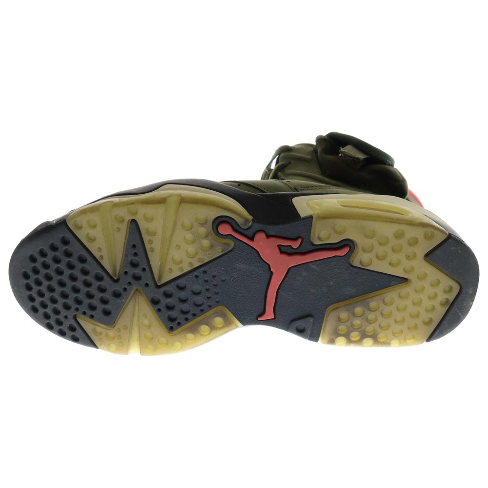 NIKE(ナイキ) ×TRAVIS SCOTT AIR JORDAN 6 RETRO SP トラヴィススコット エアジョーダン ハイカットスニーカーカーキ US8/26cm CN1084-200