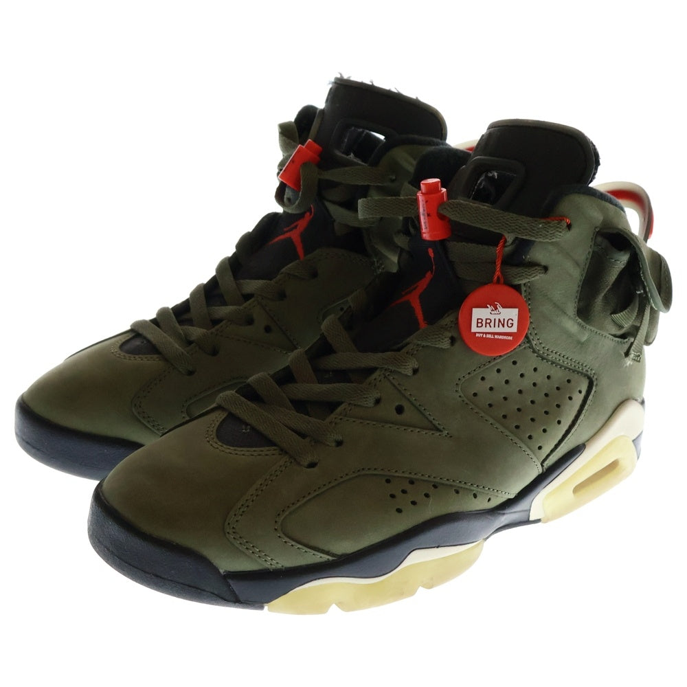 NIKE(ナイキ) ×TRAVIS SCOTT AIR JORDAN 6 RETRO SP トラヴィススコット エアジョーダン ハイカットスニーカーカーキ US8/26cm CN1084-200