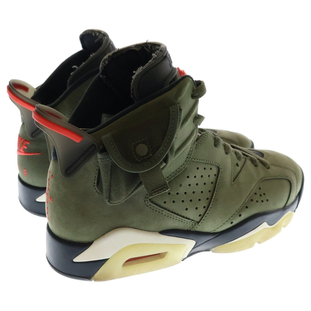 NIKE(ナイキ) ×TRAVIS SCOTT AIR JORDAN 6 RETRO SP トラヴィススコット エアジョーダン ハイカットスニーカーカーキ US8/26cm CN1084-200