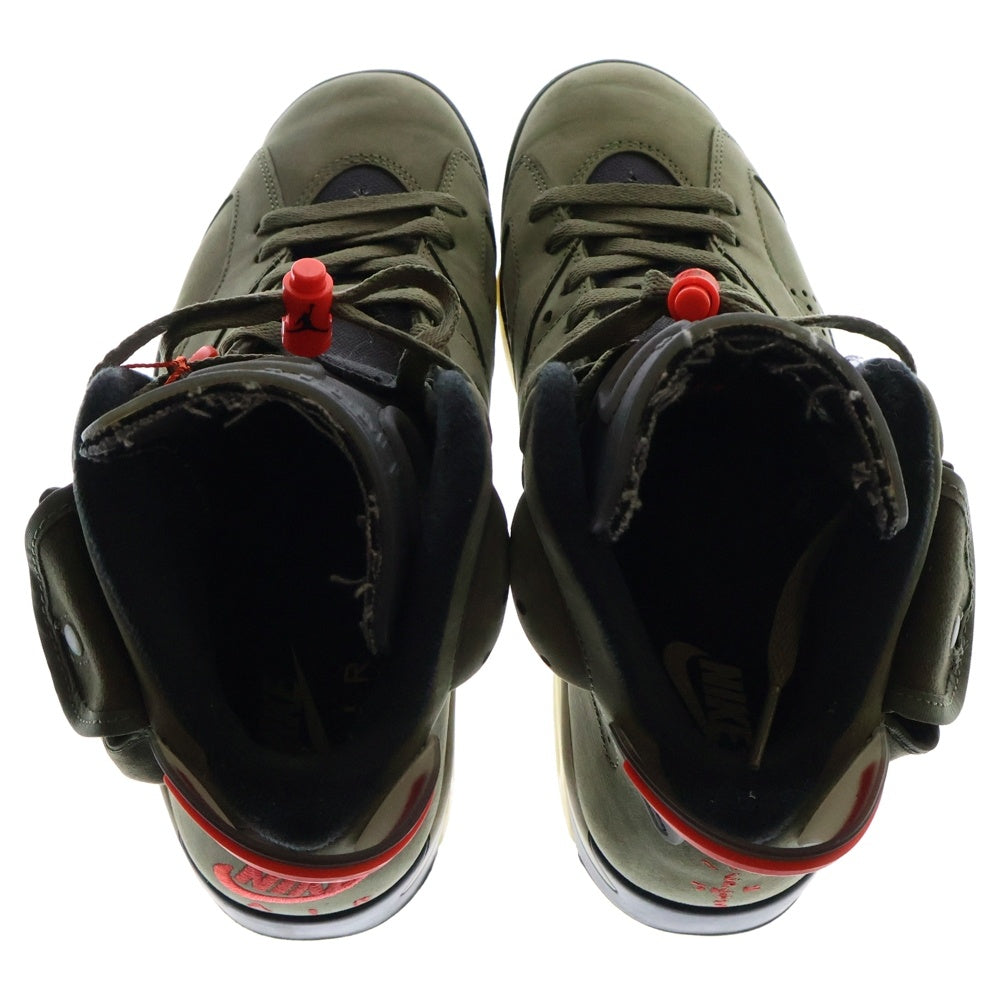 NIKE(ナイキ) ×TRAVIS SCOTT AIR JORDAN 6 RETRO SP トラヴィススコット エアジョーダン ハイカットスニーカーカーキ US8/26cm CN1084-200