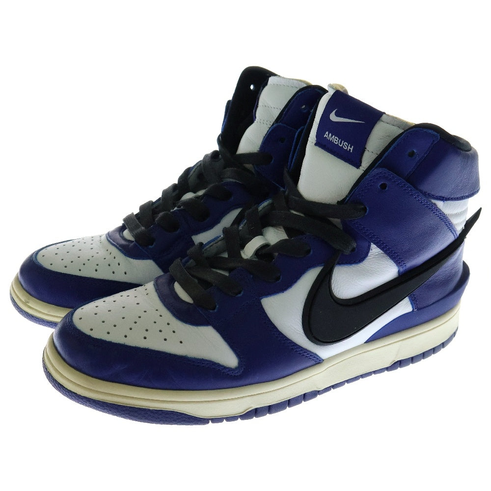 NIKE(ナイキ) ×AMBUSH DUNK HIGH Deep Royal アンブッシュ ダンク ディープロイヤル ハイカットスニーカー ホワイト/ブルー US8.5/26.5cm CU7544-400