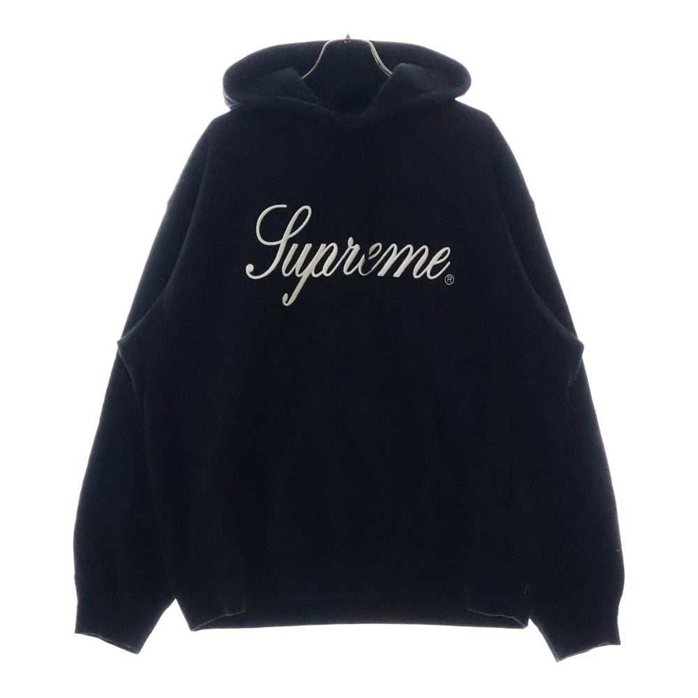 SUPREME(シュプリーム) 24AW Embroidered Script Hooded Sweatshirt エンブロイド スクリプト ロゴ スウェット プルオーバーパーカー ブラック