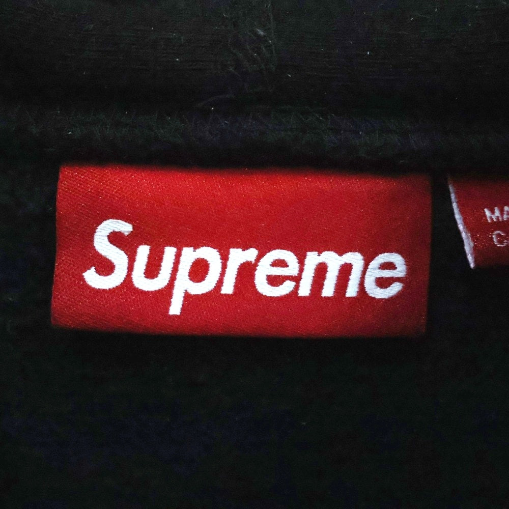 SUPREME(シュプリーム) 24AW Embroidered Script Hooded Sweatshirt エンブロイド スクリプト ロゴ スウェット プルオーバーパーカー ブラック