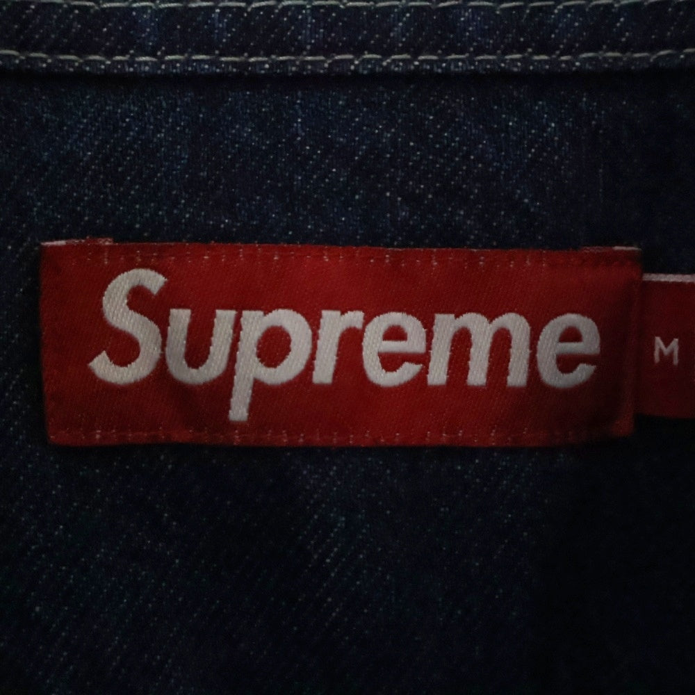 SUPREME(シュプリーム) 24AW Small Box Shirt Rinsed Denim スモールボックスロゴ デニム 長袖シャツ インディゴ
