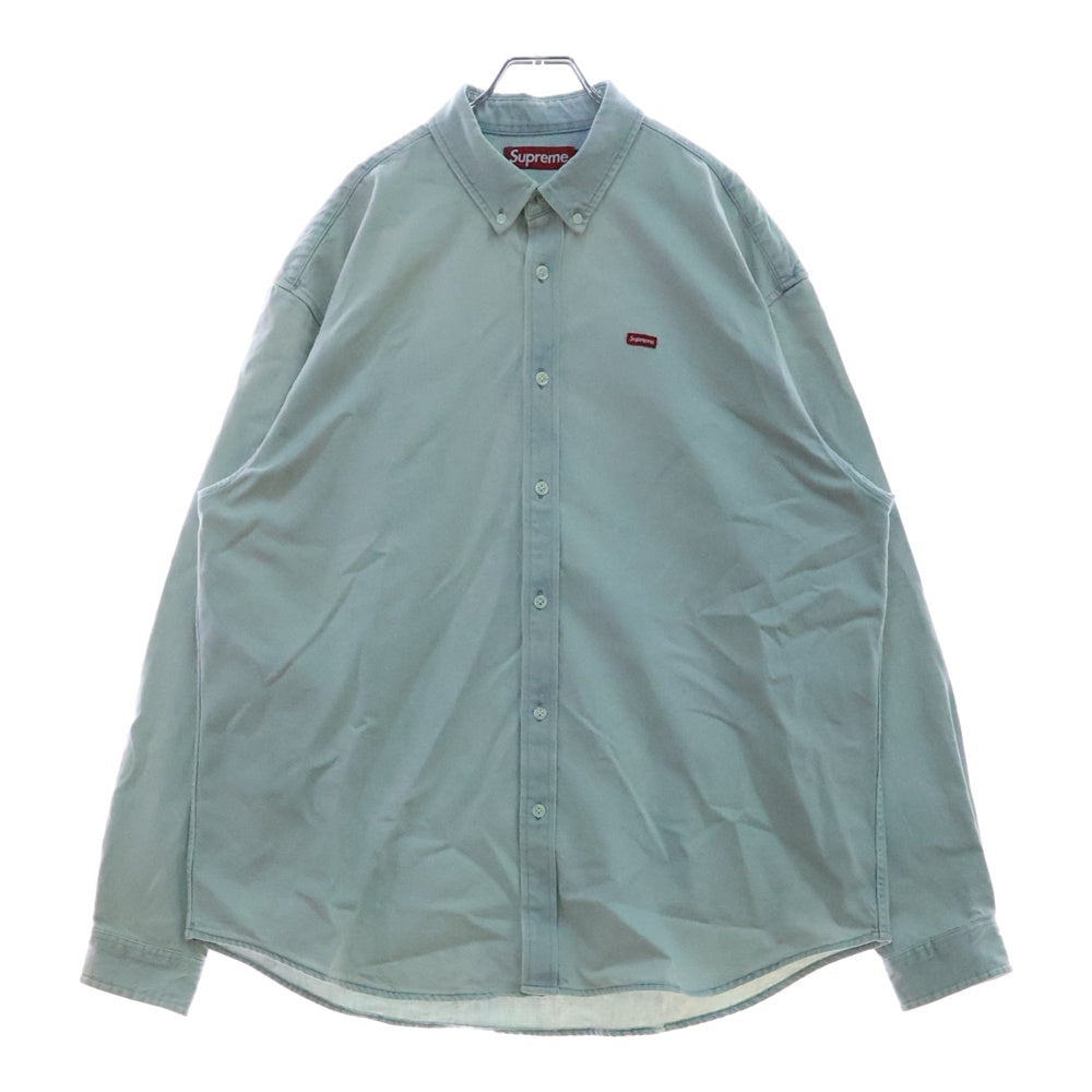 SUPREME(シュプリーム) 24AW Small Box Shirt Rinsed Denim スモールボックスロゴ デニム 長袖シャツ ライトブルー