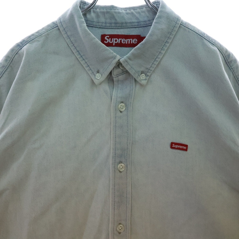 SUPREME(シュプリーム) 24AW Small Box Shirt Rinsed Denim スモールボックスロゴ デニム 長袖シャツ ライトブルー