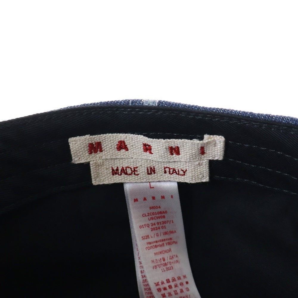 MARNI(マルニ) 24SS ブリーチデザイン デニムキャップ 帽子 インディゴ CLZC0108A0 USCW08