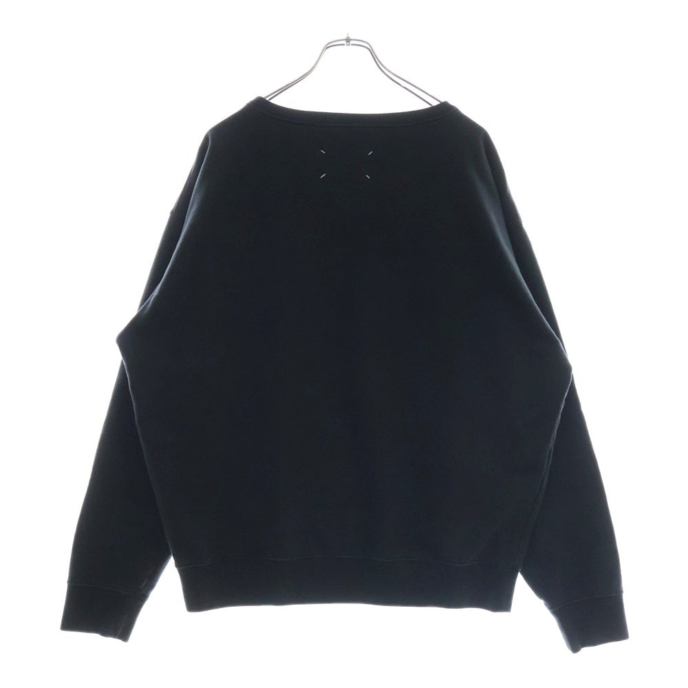 Maison Margiela(メゾンマルジェラ) ナンバリング フロント ロゴ刺繍 クルーネック スウェット トレーナー ブラック S50GU0208 S25520