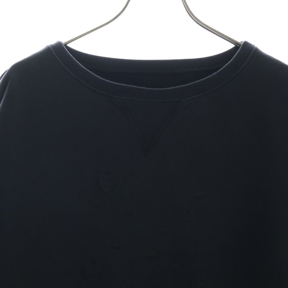 Maison Margiela(メゾンマルジェラ) ナンバリング フロント ロゴ刺繍 クルーネック スウェット トレーナー ブラック S50GU0208 S25520