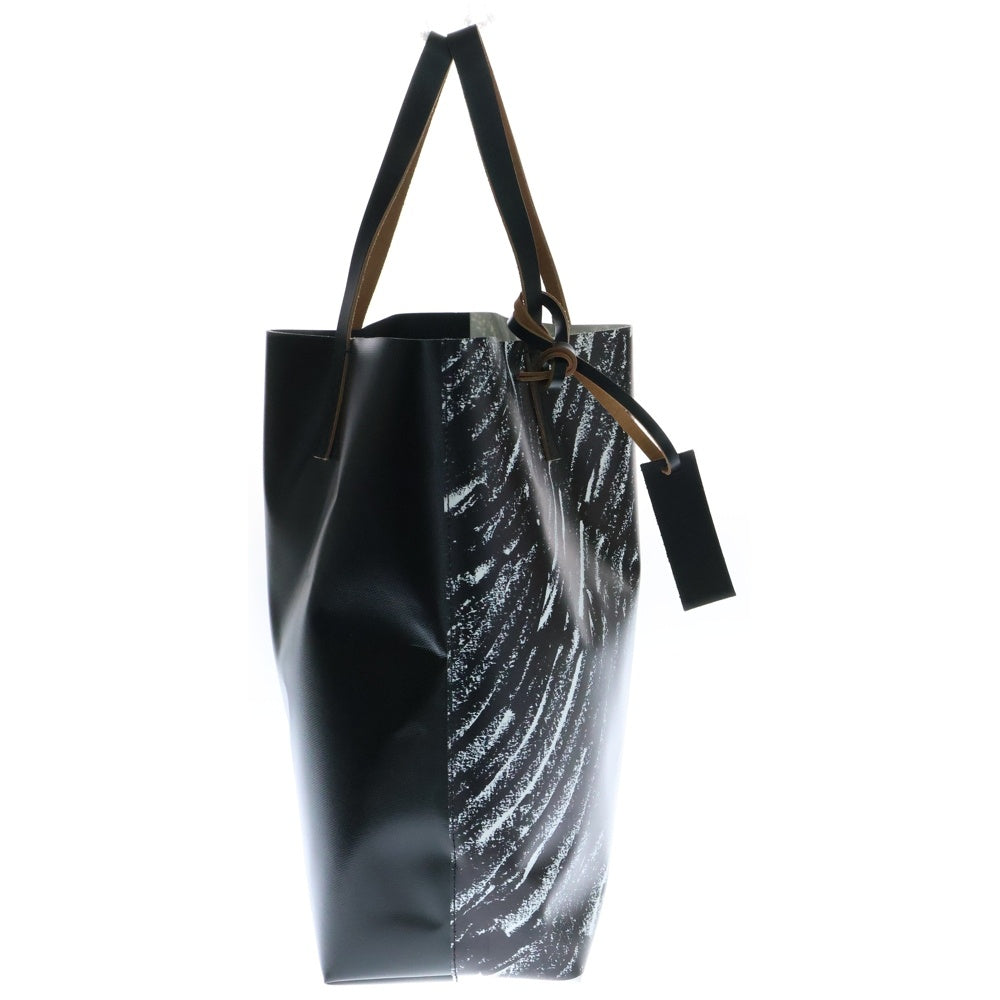 MARNI(マルニ) TRIBECA トライベッカ クレヨンプリント ロゴ トートバッグ ショッピングバッグ ブラック