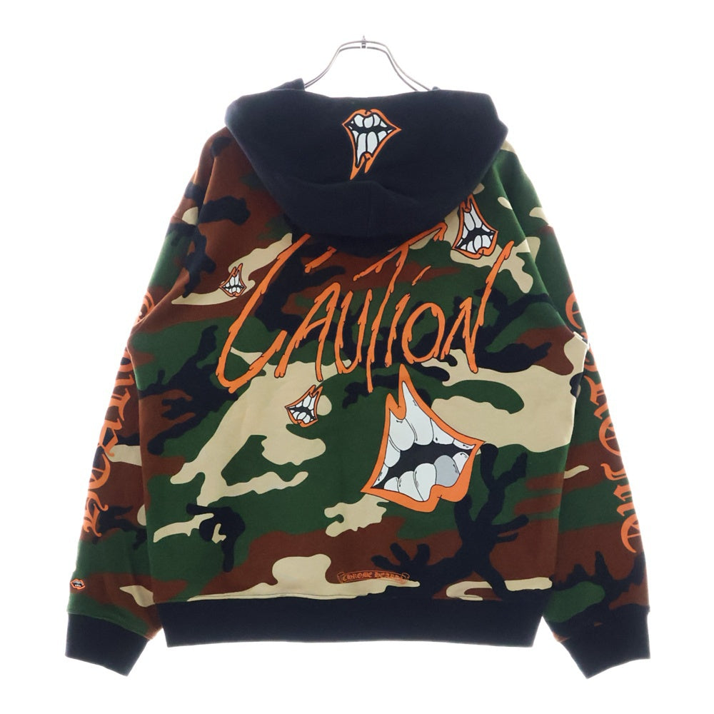 CHROME HEARTS(クロムハーツ) 22SS ×MATTY BOY PPO CAUTION HD PLVR マッティボーイ カモフラ総柄 チョンパープリントスウェット プルオーバーパーカー カーキ