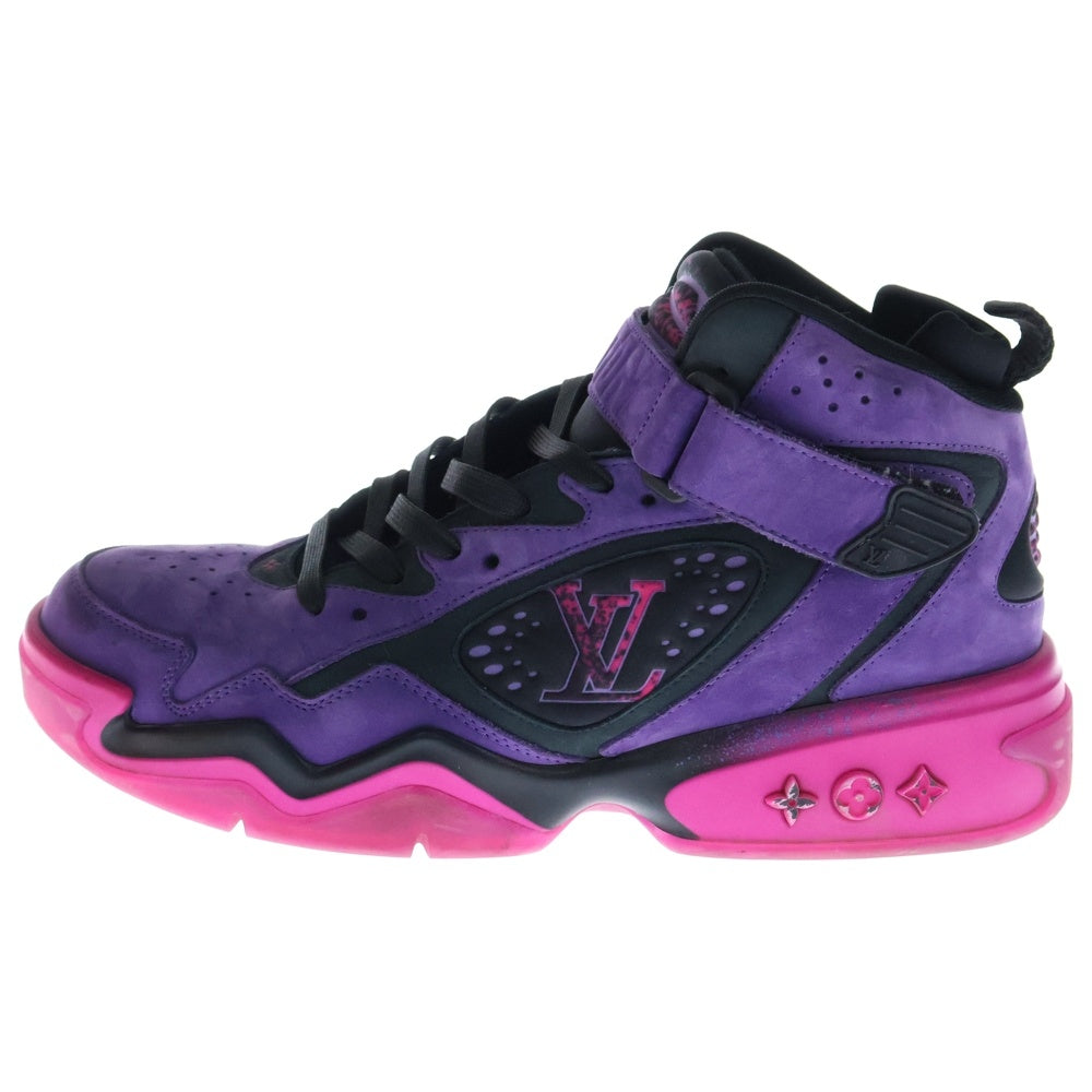 LOUIS VUITTON(ルイヴィトン) 22AW LV Trainer 2 トレイナーライン ハイカットスニーカー ブラック/パープル GO0272