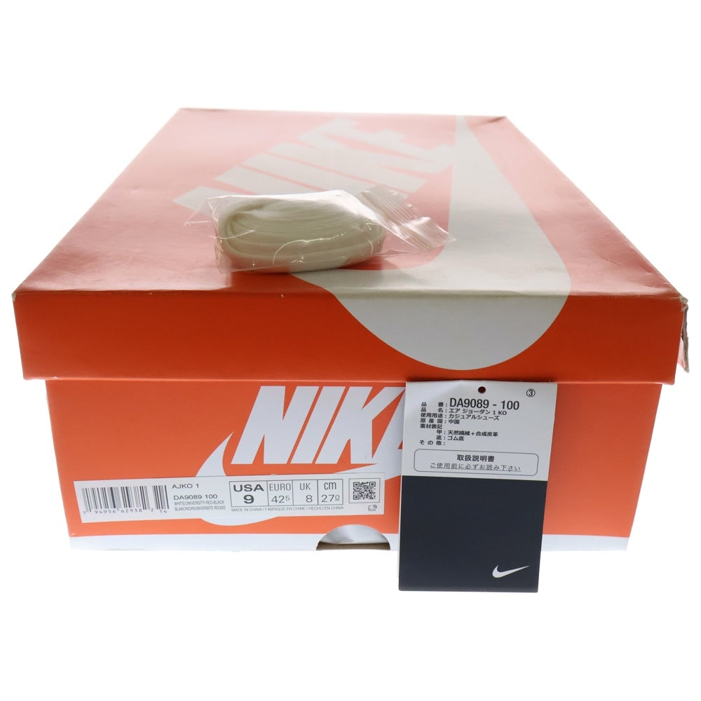 NIKE(ナイキ) AIR JORDAN 1 KO HIGH CHICAGO エアジョーダン1 ケーオー シカゴ ハイカットスニーカー レッド/ホワイト US9/27cm DA9089-100
