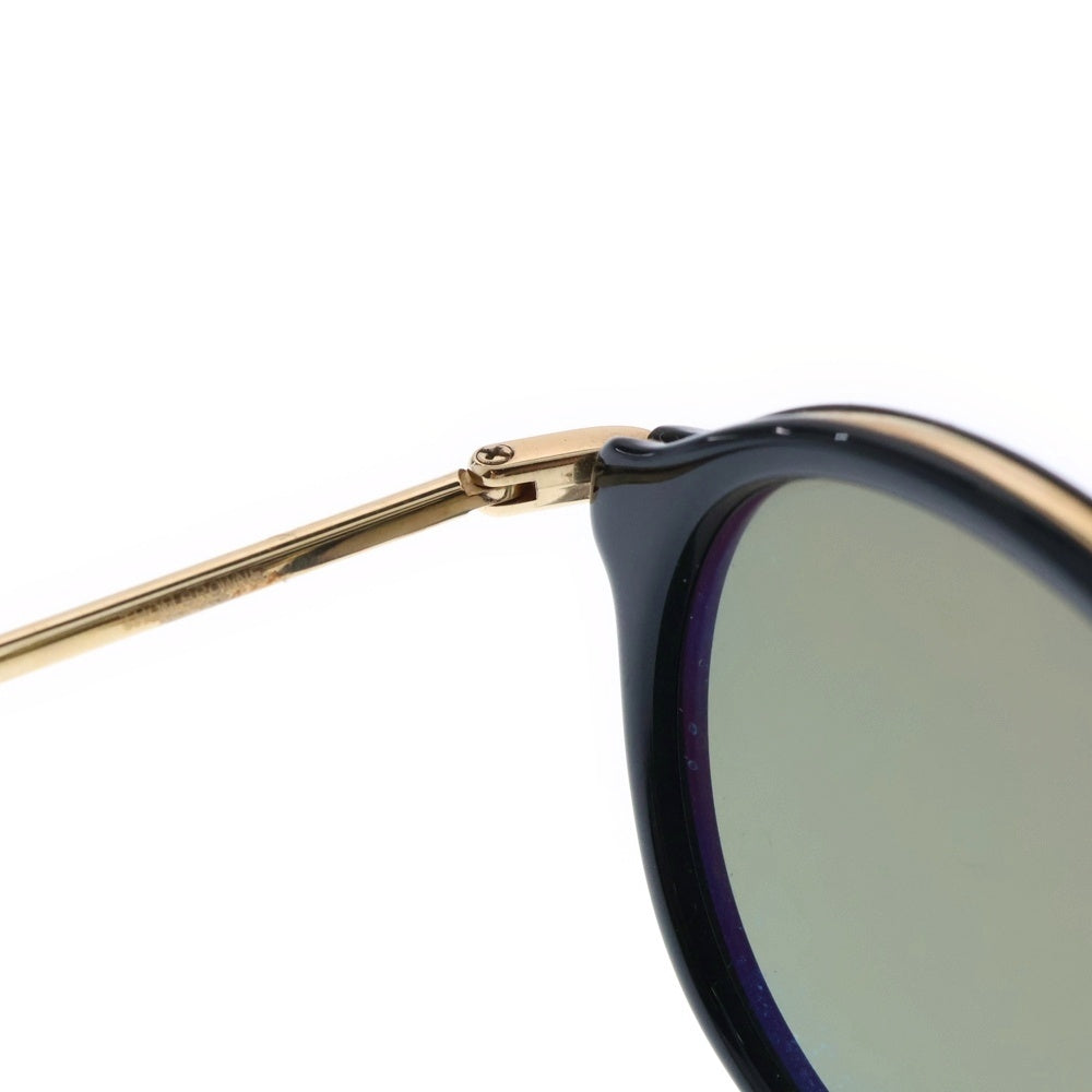 THOM BROWNE(トムブラウン) ブラック&シャイニー 12K オプティカルグラス ボストンフレーム クリアレンズ メガネ 眼鏡 アイウェア ブラック/ゴールド TB-011A-T-46