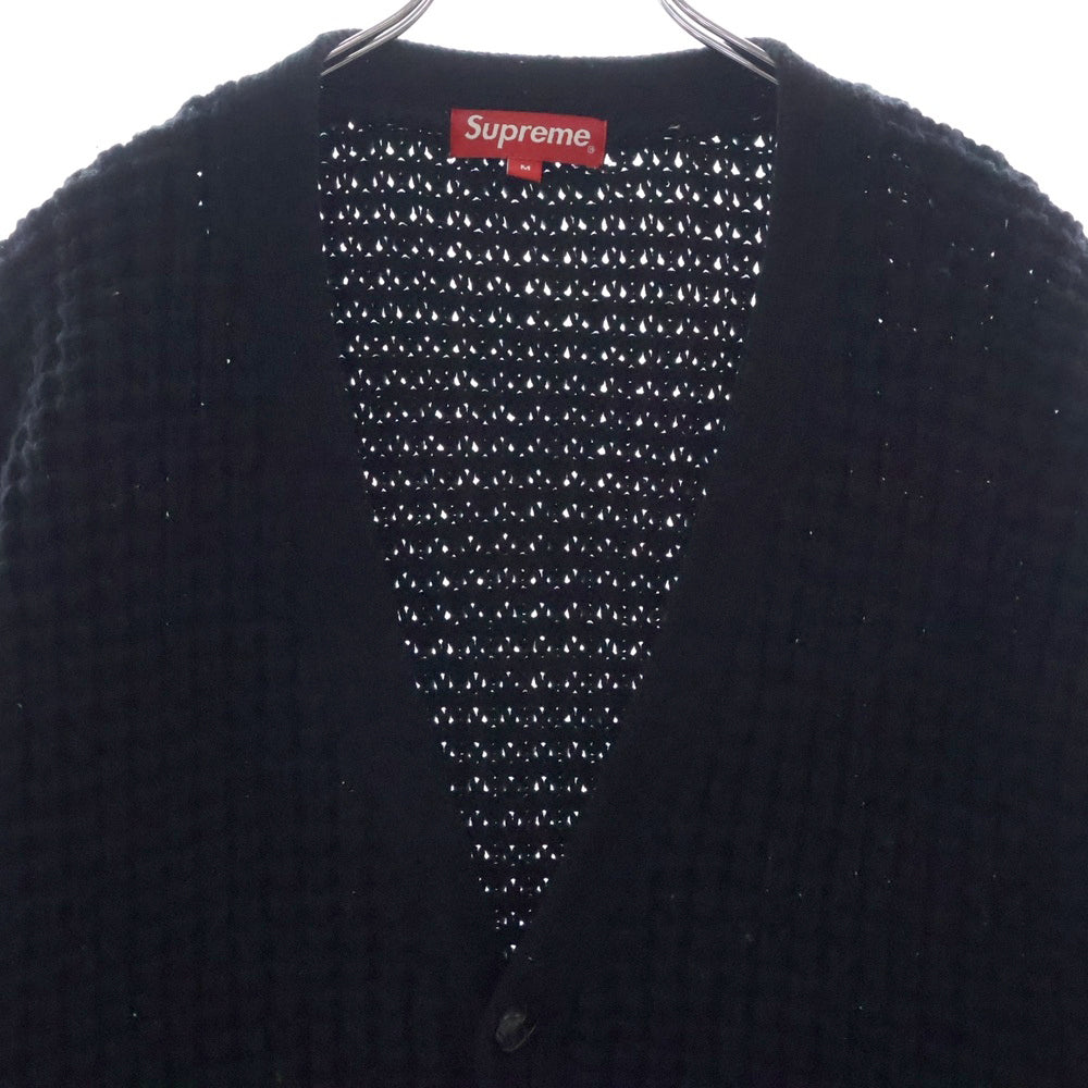 SUPREME(シュプリーム) 21AW Waffle Knit Cardigan ワッフルニットカーディガン ブラック