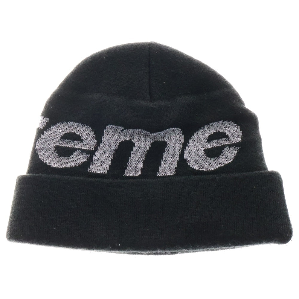 SUPREME(シュプリーム) 18AW Reflective Big Logo Beanie リフレクター ビッグロゴビーニー ニットキャップ ブラック