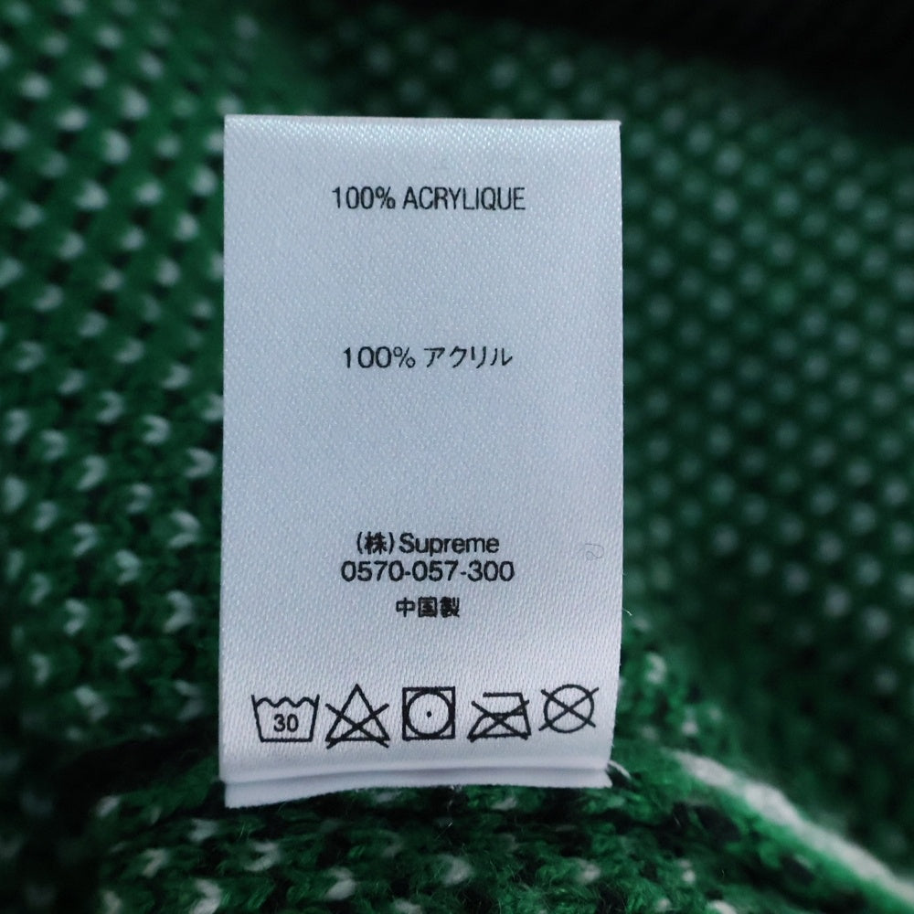 SUPREME(シュプリーム) 21SS Street Signs Sweater ストリートサイン 総柄 アクリル ニット セーター ブラック/グリーン