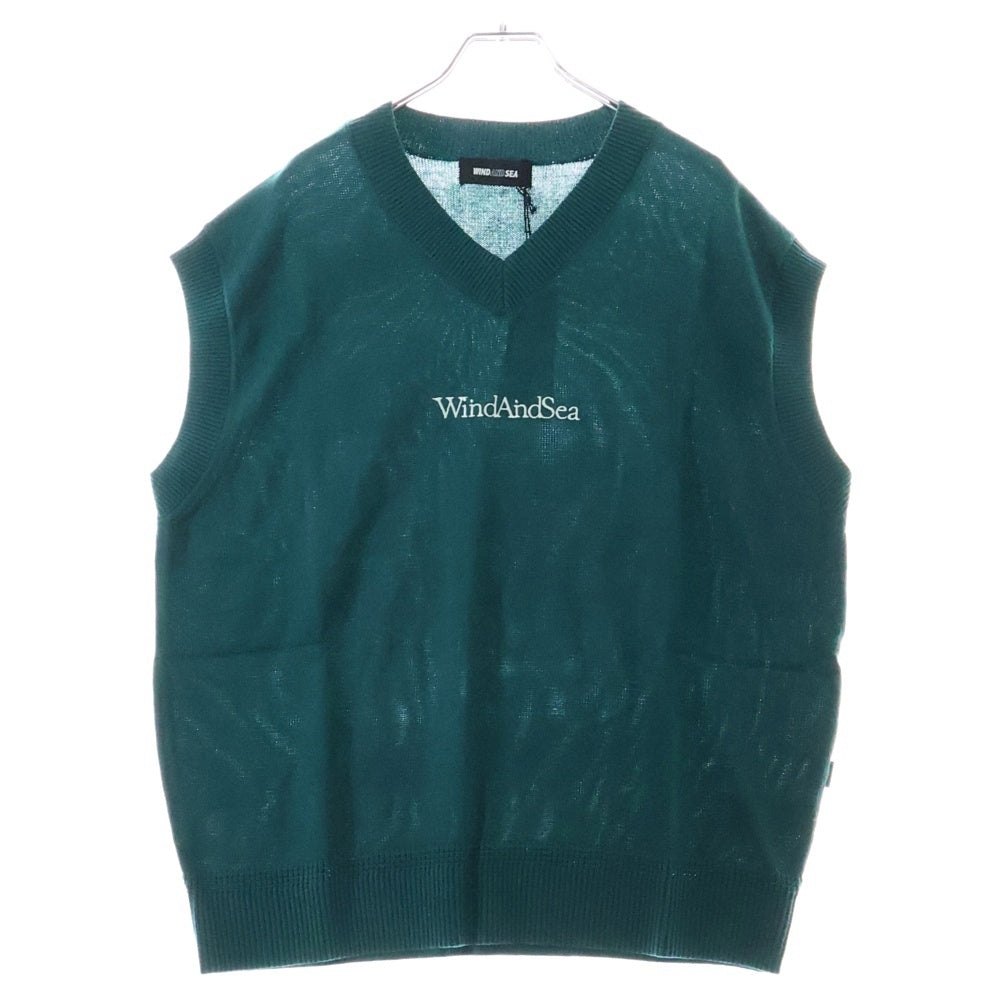 WIND AND SEA(ウィンダンシー) SDT V Neck Knit Vest ブイネック ニットベスト グリーン WDS-CLC-2-03