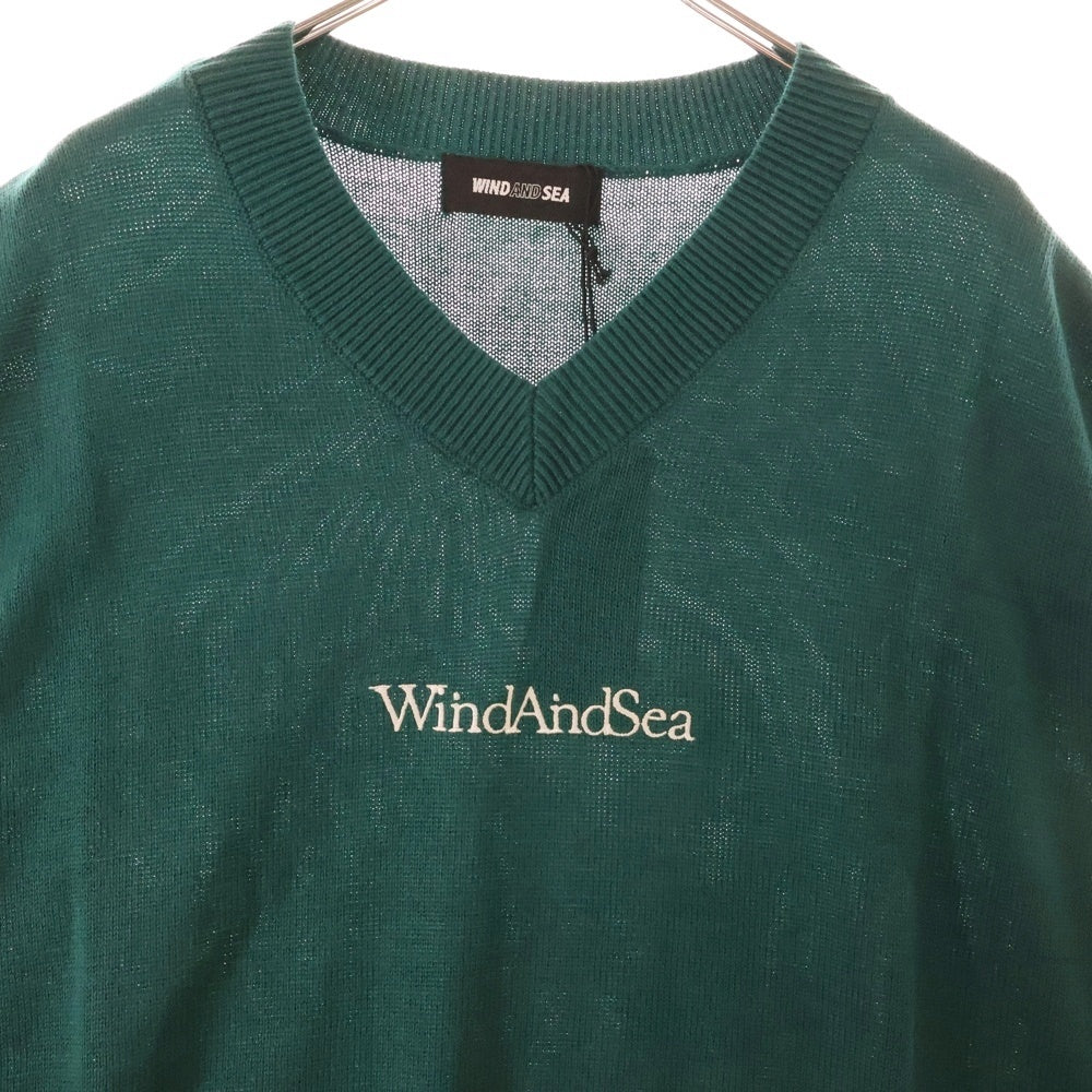 WIND AND SEA(ウィンダンシー) SDT V Neck Knit Vest ブイネック ニットベスト グリーン WDS-CLC-2-03