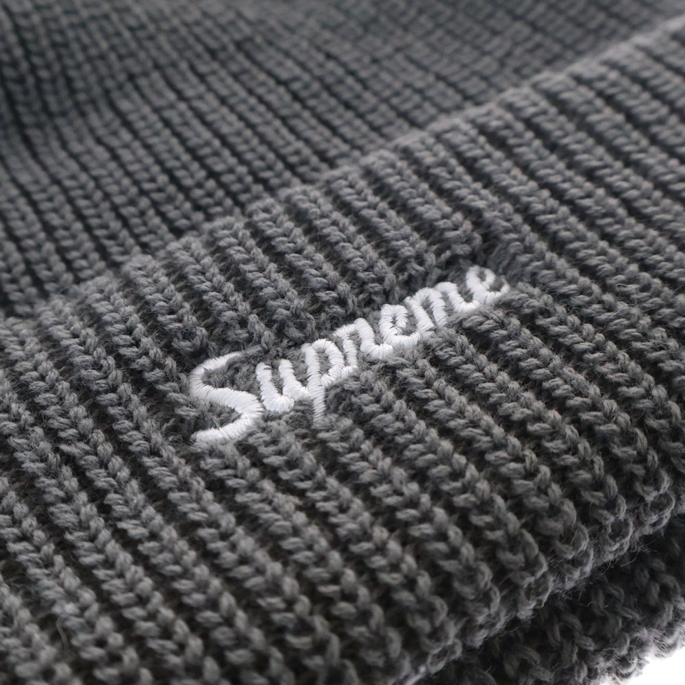SUPREME(シュプリーム) 22AW Loose Gauge Beanie ルーズゲージ ロゴ刺繍 アクリル ニット ビーニー ニットキャップ 帽子 グレー