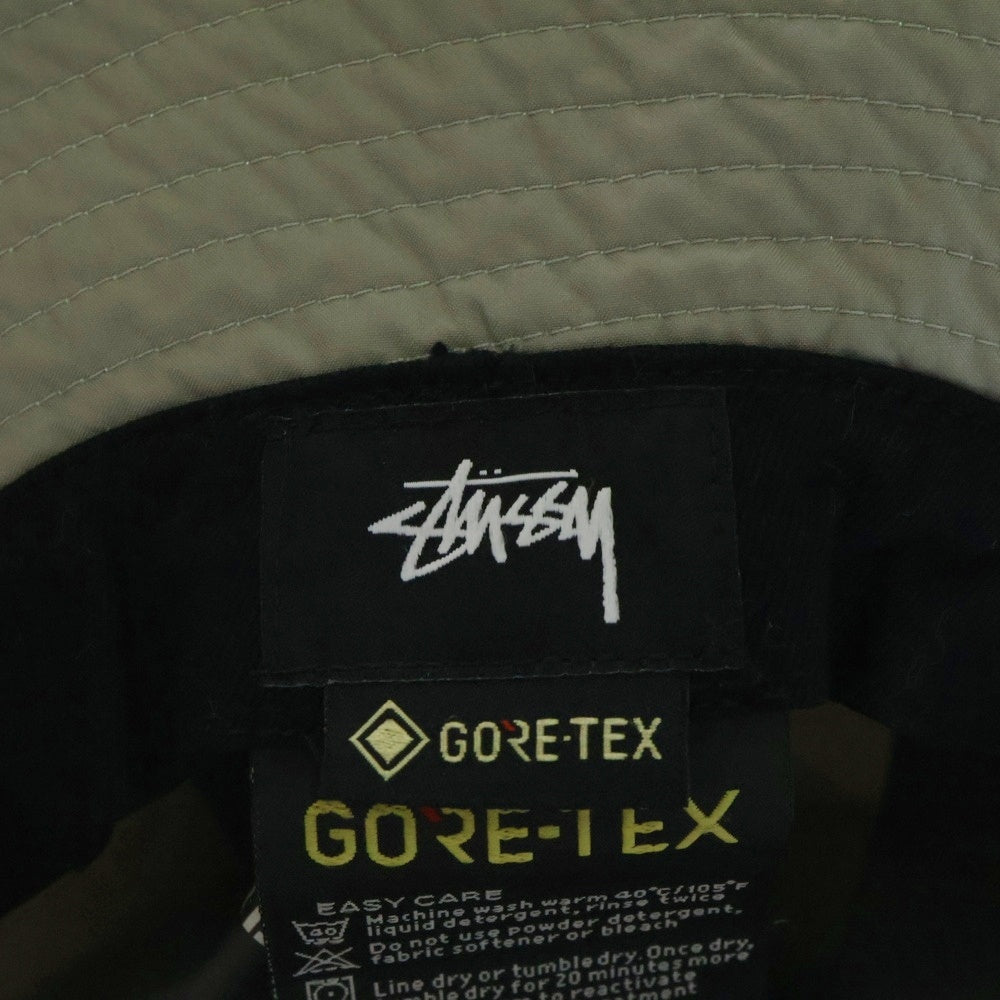 STUSSY(ステューシー) GORE-TEX BUCKET HAT ゴアテックス ロゴ刺繍 ナイロン バケットハット 帽子 グレー