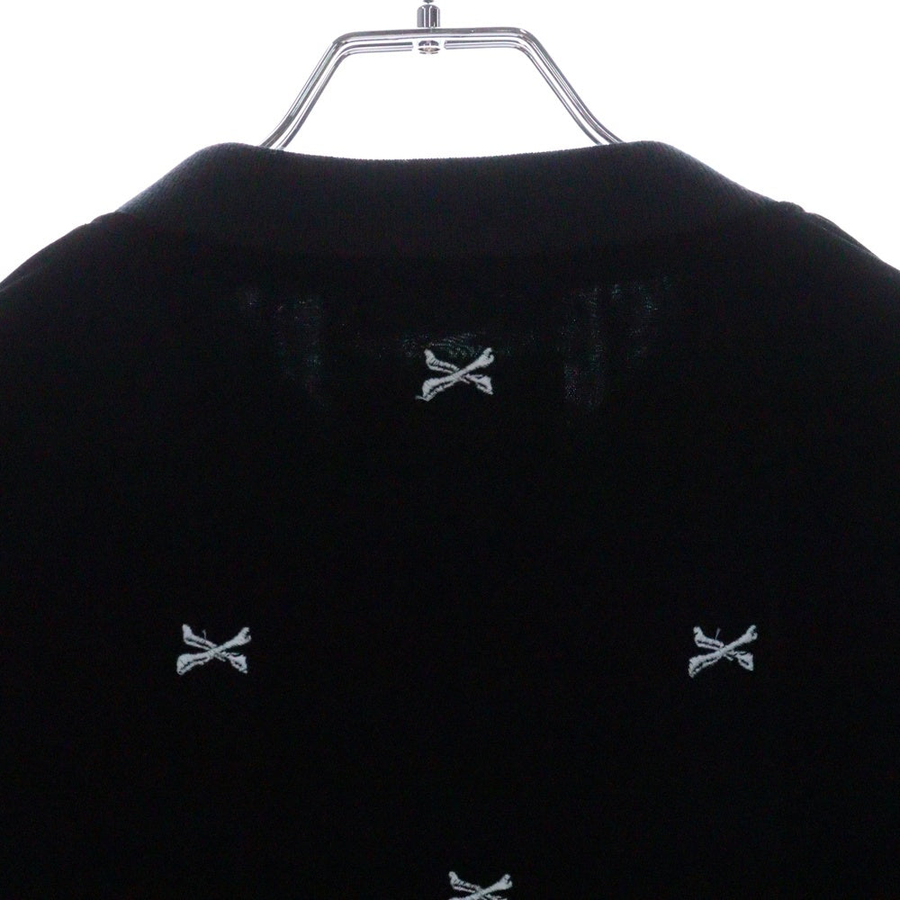 WTAPS(ダブルタップス) 23AW SMOCK / LS / POLY. VVT. TEXTILE クロスボーンベルベットスモック クルーネック ブラック 232TQDT-SHM04