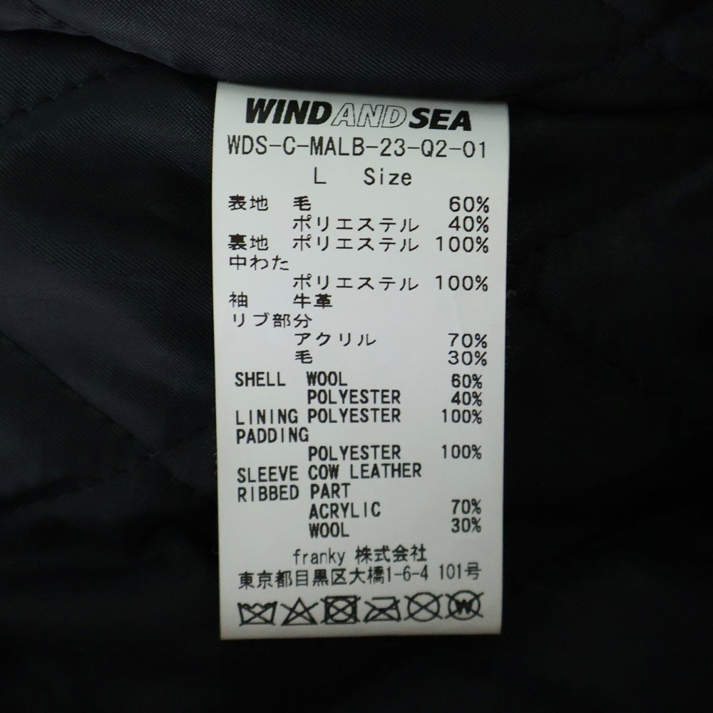 WIND AND SEA(ウィンダンシー) ×MALBON GOLF マルボンゴルフ レザー切替 バーシティ ジャケット スタジャン ブルゾン レッド WDS-C-MALB-23-Q2-01