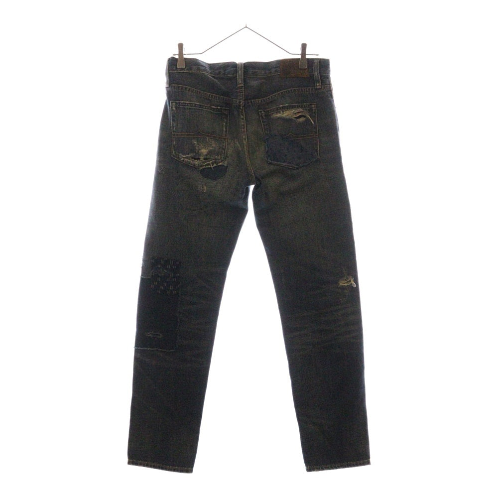 DENIM & SUPPLY RALPH LAUREN(デニム アンド サプライ ラルフローレン) ダメージ加工 刺し子 デニムパンツ インディゴ 288506831002