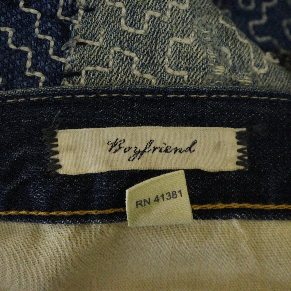 DENIM & SUPPLY RALPH LAUREN(デニム アンド サプライ ラルフローレン) ダメージ加工 刺し子 デニムパンツ インディゴ 288506831002