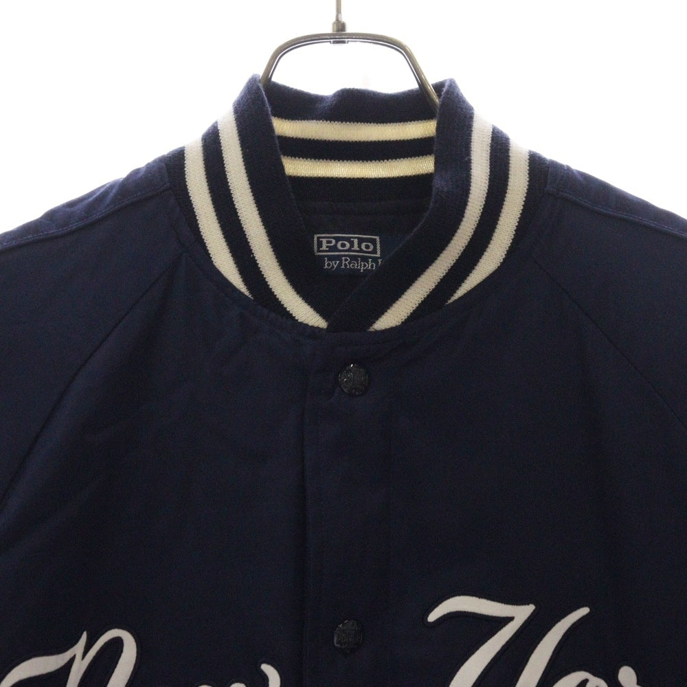 POLO RALPH LAUREN(ポロラルフローレン) ×MLB NEW YORK YANKEES BASEBALL JACKET エムエルビー ニューヨークヤンキース ベースボールジャケット サテン スタジアムジャケット ネイビー 710810481001