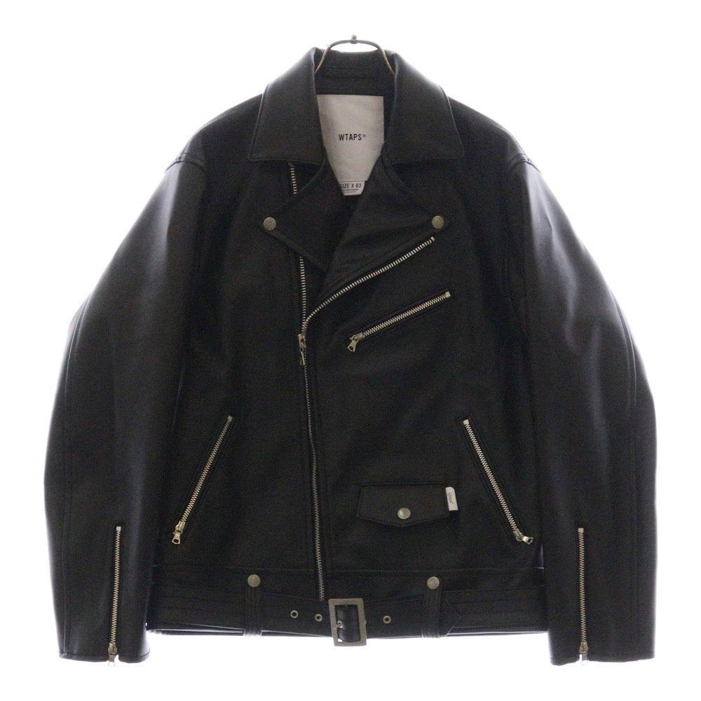 WTAPS(ダブルタップス) 23AW VANCE JACKET SYNTHETIC フェイクレザー ダブルライダースジャケット ブラック 232BRDT-JKM07