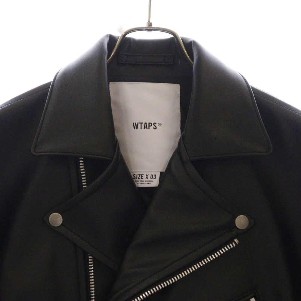 WTAPS(ダブルタップス) 23AW VANCE JACKET SYNTHETIC フェイクレザー ダブルライダースジャケット ブラック 232BRDT-JKM07