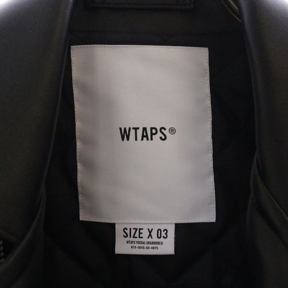 WTAPS(ダブルタップス) 23AW VANCE JACKET SYNTHETIC フェイクレザー ダブルライダースジャケット ブラック 232BRDT-JKM07