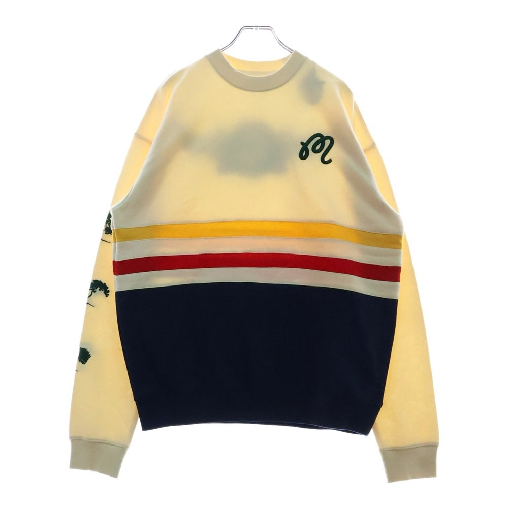 MALBON GOLF(マルボン ゴルフ) Torrey Pines Crewneck Sweatshirt 刺繍 クルーネック スウェット トレーナー アイボリー/ネイビー
