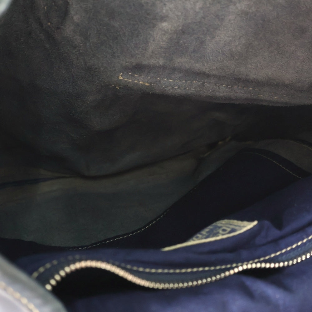 RRL(ダブルアールエル) ヴィンテージ加工 インディゴウォッシュ レザーバックパック ネイビー