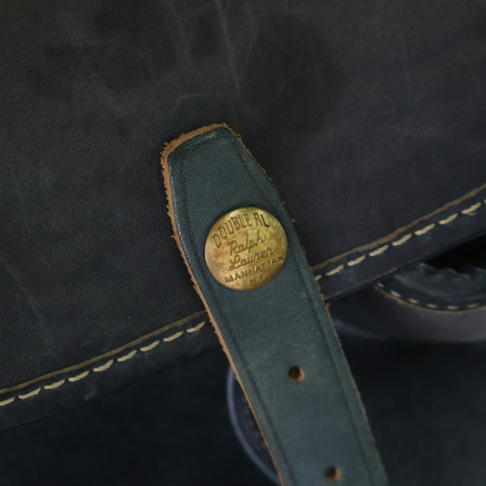 RRL(ダブルアールエル) ヴィンテージ加工 インディゴウォッシュ レザーバックパック ネイビー
