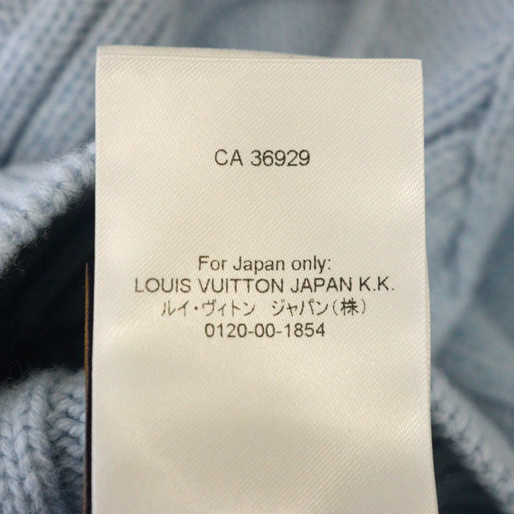 LOUIS VUITTON(ルイヴィトン) 24AW Vネック ケーブルニット セーター ライトブルー RM242MM JAX HRN09W