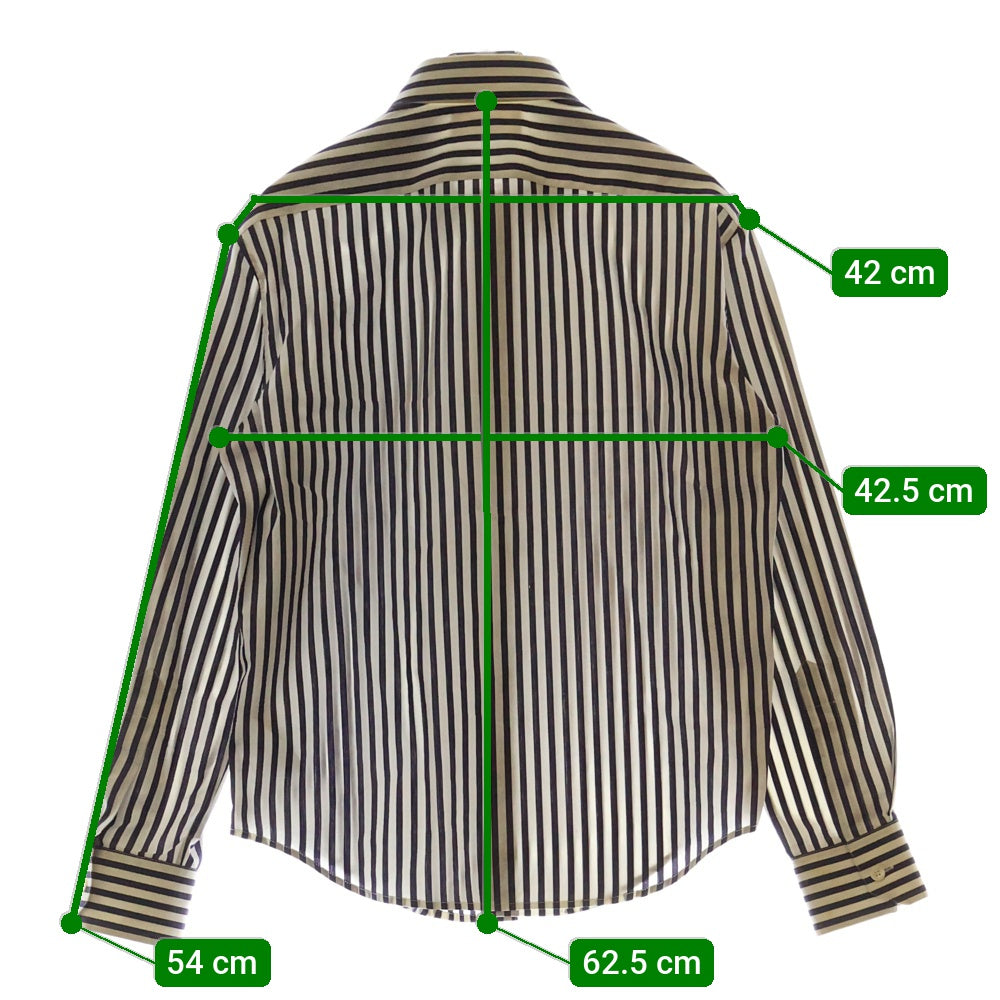 CELINE(セリーヌ) ストライプクラシック長袖シャツ ホワイト/ネイビー 2C154129F