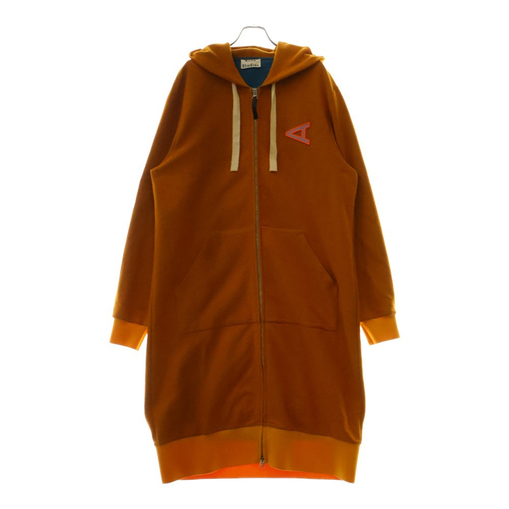 Acne Studios(アクネ ストゥディオズ) ロング丈 ジップアップパーカー オレンジ FN-MN-OUTW000082