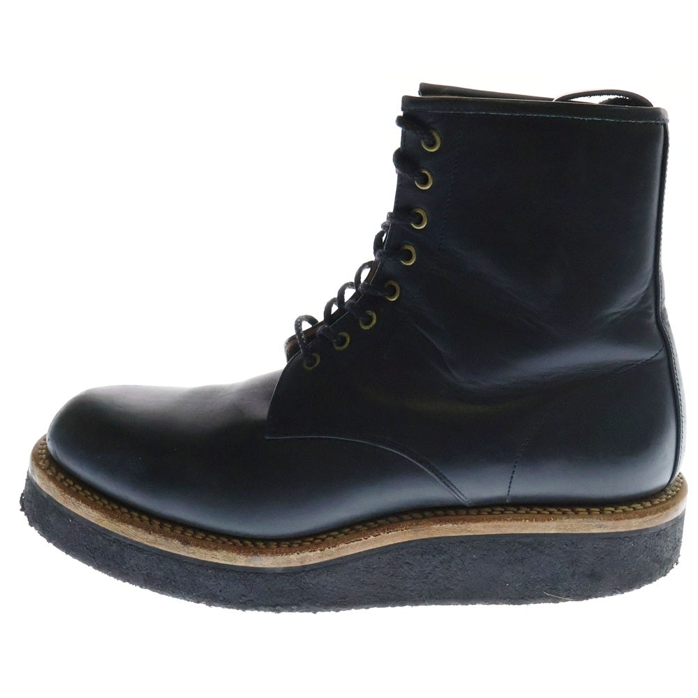 foot the coacher(フットザコーチャー) レースアップ レザー ブーツ ブラック