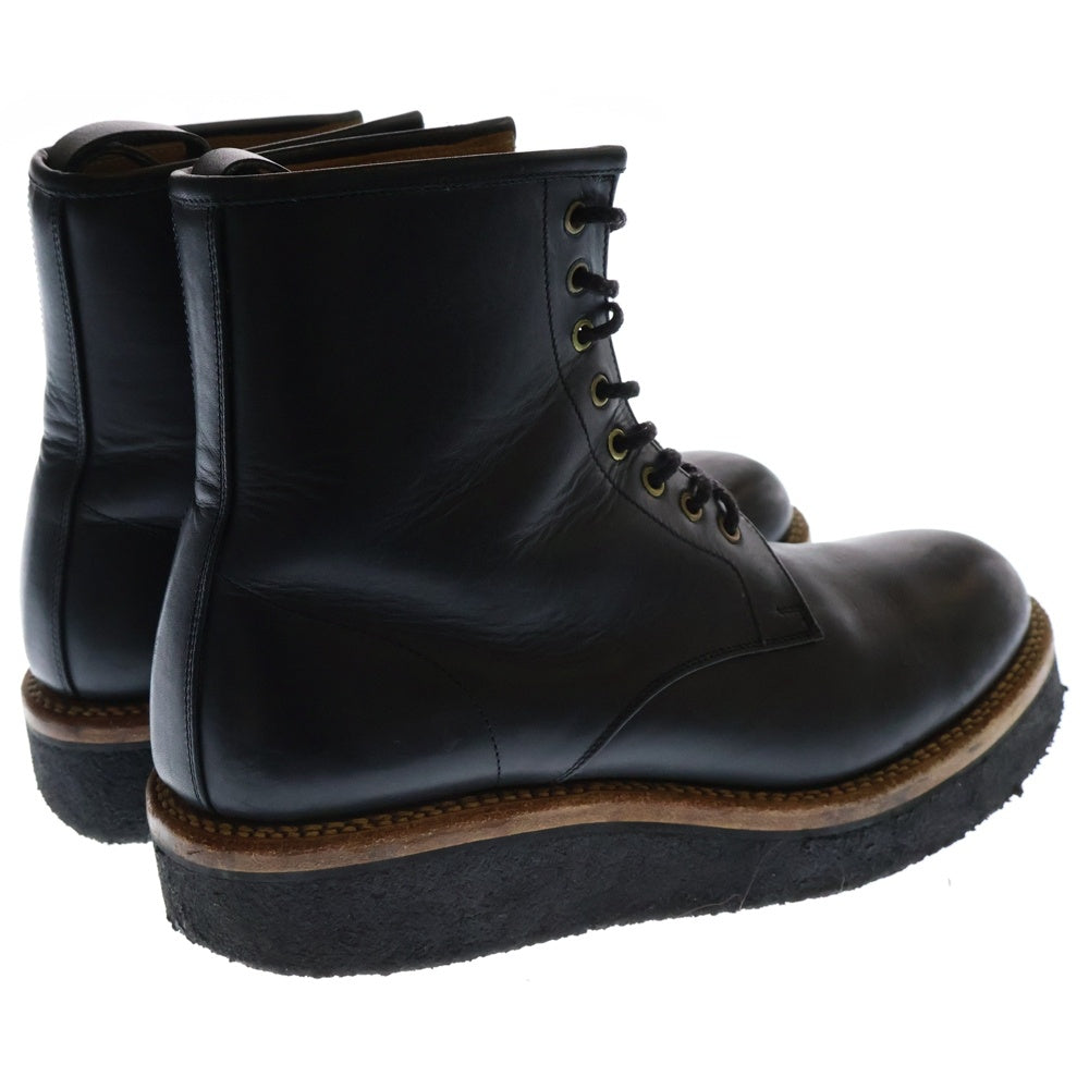 foot the coacher(フットザコーチャー) レースアップ レザー ブーツ ブラック