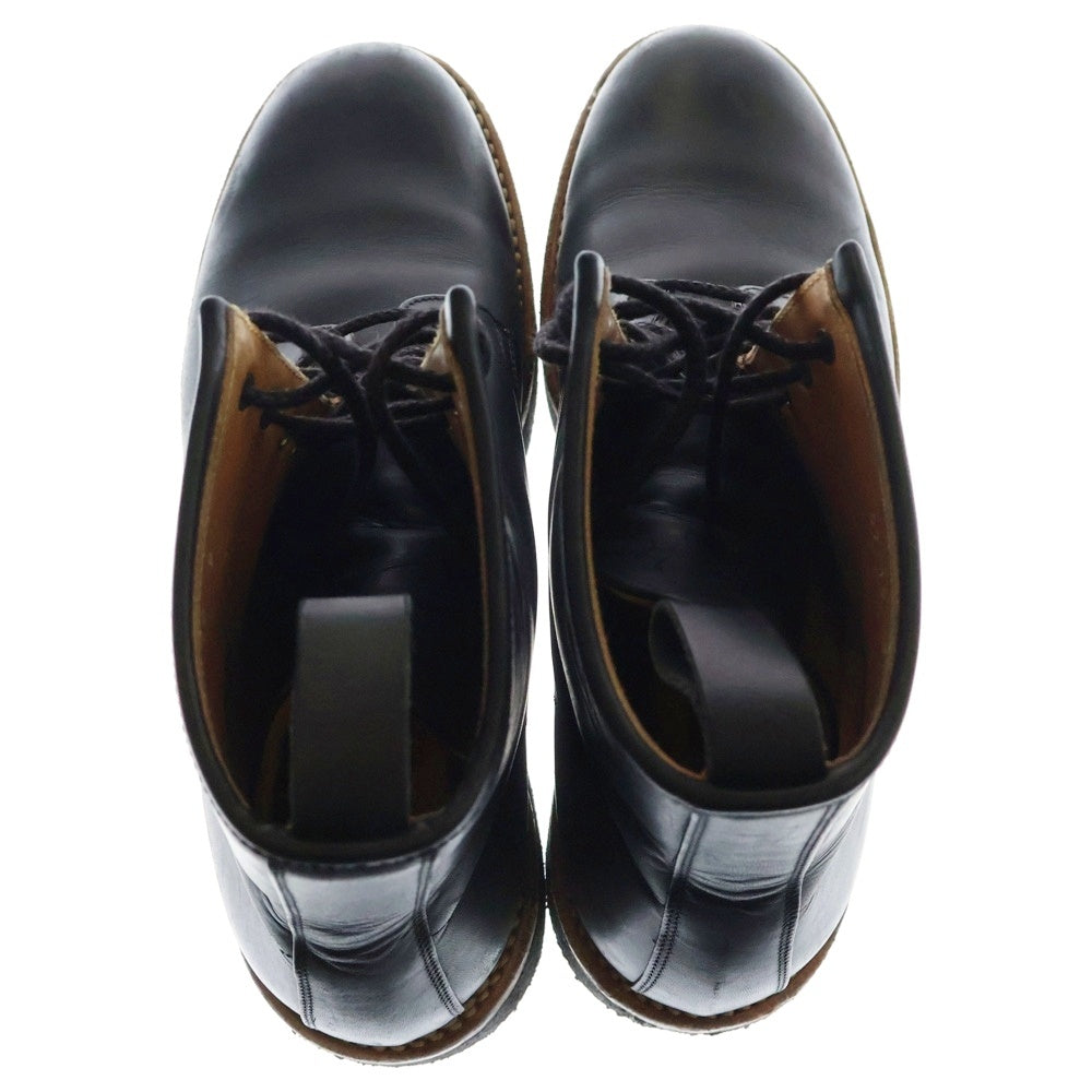 foot the coacher(フットザコーチャー) レースアップ レザー ブーツ ブラック