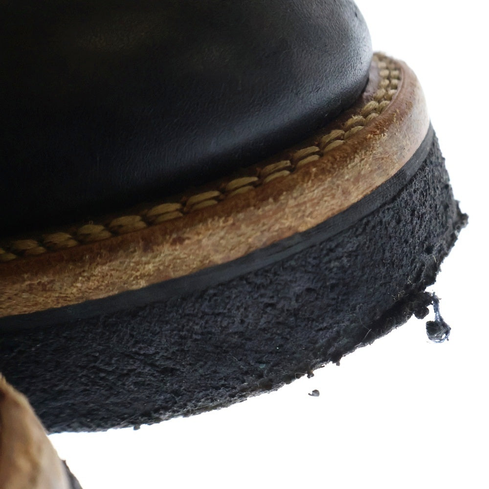 foot the coacher(フットザコーチャー) レースアップ レザー ブーツ ブラック