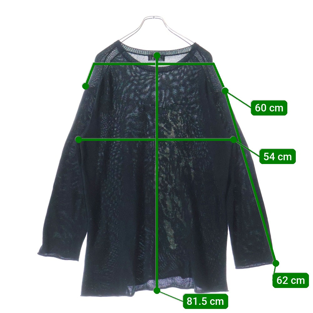 Yohji Yamamoto POUR HOMME(ヨウジヤマモト プールオム) 20SS 丸首A ニットセーター ブラック HN-K08-872